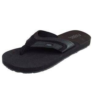Flojos Size 10 M Black Flip Flop Synthetic Men Shoes Tiburon